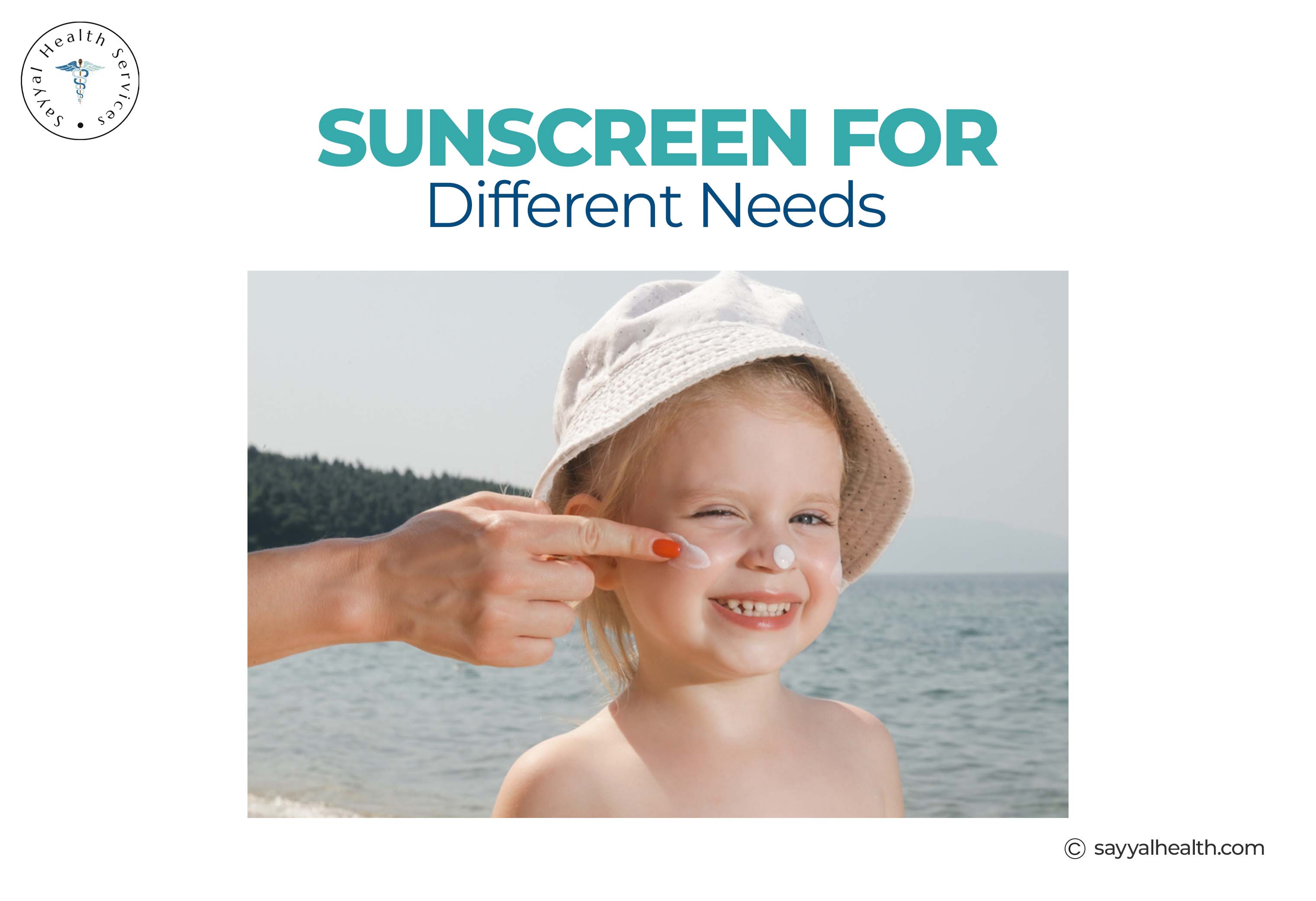 Image is showing a happy kid while applying sunscreen.